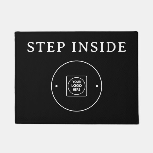 Stilvolle schwarze moderne Geschäftslogo-Eingangsm Fußmatte (Vorderseite)
