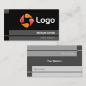 Stilvolle schwarze, moderne und markierte Streifen Visitenkarte (Vorne/Hinten)