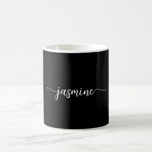 Stilvolle schwarze Monogramm-Namensunterschrift Sc Kaffeetasse