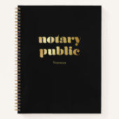 Stilvolle schwarze Retro Gold Notarname Notizblock (Vorderseite)