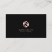 Stilvolle Schwarze Rose Gold mit Monogram und Logo Visitenkarte (Vorderseite)