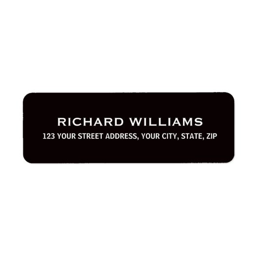 Stilvolle schwarze Rücksendeadresse (Vorne)