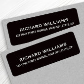 Stilvolle schwarze Rücksendeadresse