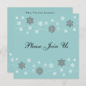 Stilvolle Schwarze Schneeflocken Einladung Vorlage (Vorne/Hinten)