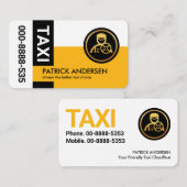 Stilvolle schwarze Tab Gelbe Taxifarbe Visitenkarte (Vorne/Hinten)
