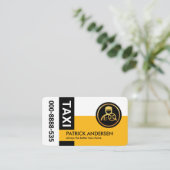 Stilvolle schwarze Tab Gelbe Taxifarbe Visitenkarte (Stehend Vorderseite)