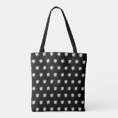 Stilvolle Schwarze Tasche mit lebendiger Blumendru (Rückseite)