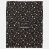 Stilvolle schwarze und goldene Wasserfarben-Festta Fleecedecke (Vorderseite)
