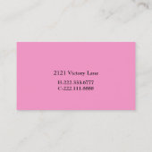 Stilvolle schwarze und rosa Blumenmama-Karte Telefonnummerkarte (Rückseite)