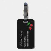 Stilvolle schwarze und rote Kirschen Gepäckanhänger (Rückseite vertikal)