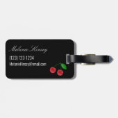 Stilvolle schwarze und rote Kirschen Gepäckanhänger (Rückseite horizontal)