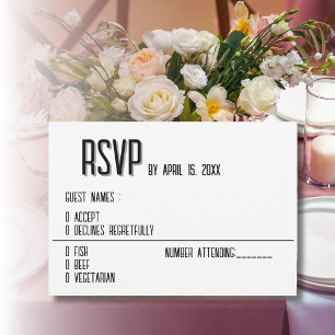 Stilvolle schwarze und weiße Hochzeits-RSVP-Karte RSVP Karte