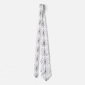 Stilvolle, schwarze und weiße Noten Krawatte (Rückseite)