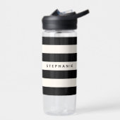 Stilvolle schwarze und weiße Streifen mit beliebig Trinkflasche (Links)