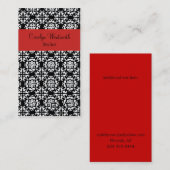 Stilvolle schwarze, weiße und rote Visitenkarte (Vorne/Hinten)