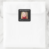 Stilvolle Schwarzes Foto Beerdigung Square Sticker (Tasche)