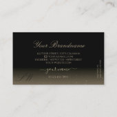 Stilvolle Schwarzweiß-Sparkling-Diamanten-Monogram Visitenkarte (Rückseite)