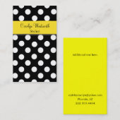 Stilvolle Schwarzweiss-Tupfen-Visitenkarte Visitenkarte (Vorne/Hinten)