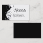 Stilvolle Schwarzweiss-Visitenkarten Visitenkarte (Vorne/Hinten)