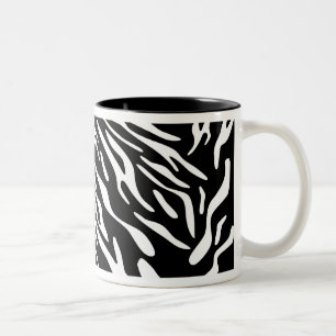 Stilvolle Schwarzweiss-Zebra-Streifen-Tasse Zweifarbige Tasse