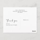 Stilvolle Script Baby Shower Vielen Dank Baby Foto Postkarte (Rückseite)