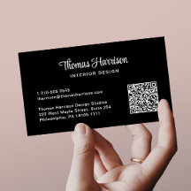 Stilvolle Script Beruflich QR Code Black
