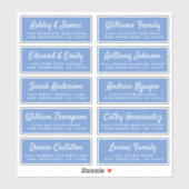 Stilvolle Script Blue Wedding Guest Address Labels (Blatt)