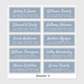 Stilvolle Script Blue Wedding Guest Address Labels (Blatt)