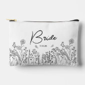 Stilvolle Script Bridal Trendy Floral Cosmetic Bag Zubehörtasche (Vorderseite)