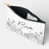 Stilvolle Script Bridal Trendy Floral Cosmetic Bag Zubehörtasche (Offen)