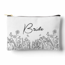 Stilvolle Script Bridal Trendy Floral Cosmetic Bag