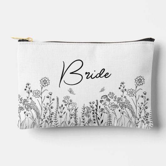 Stilvolle Script Bridal Trendy Floral Cosmetic Bag Zubehörtasche (Vorderseite)