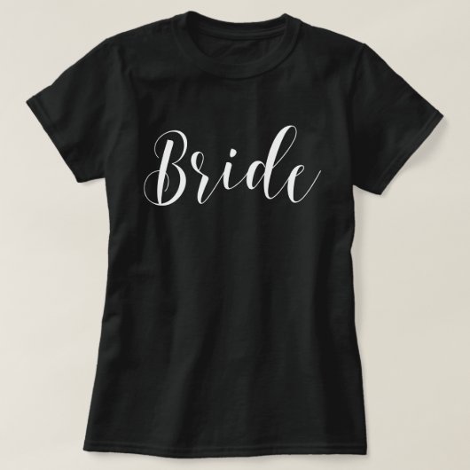 Stilvolle Script Bride T-Shirt (Design vorne)