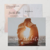 Stilvolle Script Chic Save the Date Hochzeit Postkarte (Vorne/Hinten)