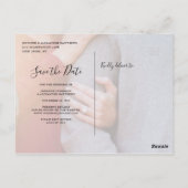 Stilvolle Script Chic Save the Date Hochzeit Postkarte (Rückseite)