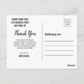 Stilvolle Script Danke Abschluss Postkarte (Rückseite)