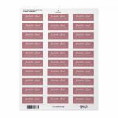 Stilvolle Script Dusty Rose Wedding Rücksendeadres (Vorne)