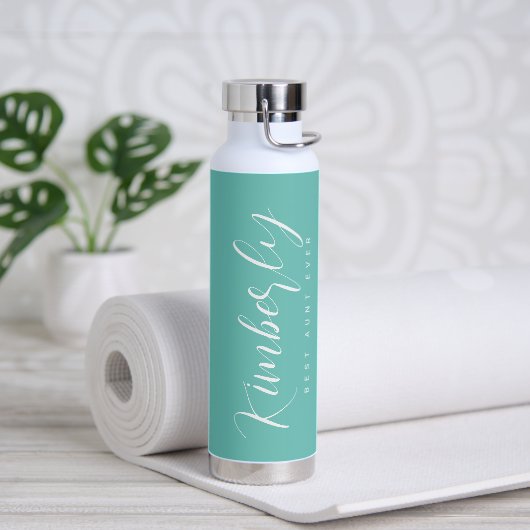Stilvolle Script EDITABLE FARBE Water Flasche (Yoga)