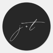 Stilvolle Script-Elegant-Monogram-Hochzeit Runder Aufkleber (Vorderseite)