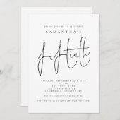 Stilvolle Script Fiftieth Birthday Party Einladung (Vorne/Hinten)