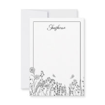 Stilvolle Script Floral Sketch Note Card