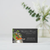 Stilvolle Script Food Pan Personal Koch Catering Visitenkarte (Stehend Vorderseite)