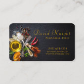 Stilvolle Script Food Spice Personal Koch Catering Visitenkarte (Vorderseite)