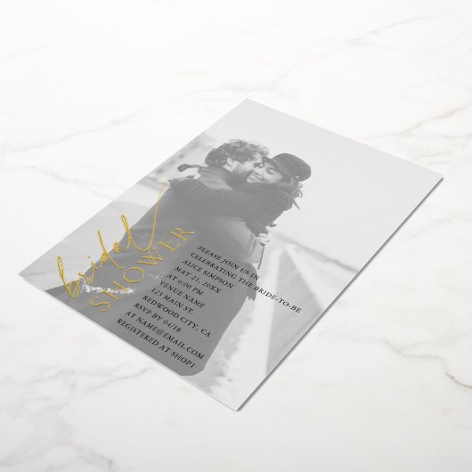 Stilvolle Script Foto Brautparty Einladung (Gedreht)