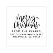 Stilvolle Script Frohe Weihnachtszeit Rücksendeadr Permastempel (Design)