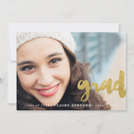 Stilvolle Script Gold Abschluss Foto Einladung