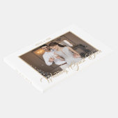 Stilvolle Script Gold und White | FOTO Gästebuch (Ecke)