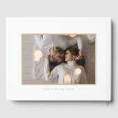 Stilvolle Script Gold und White | FOTO Gästebuch (Rückseite)