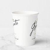 Stilvolle Script Graduate Modern Graduation Party Pappbecher (Rechts)