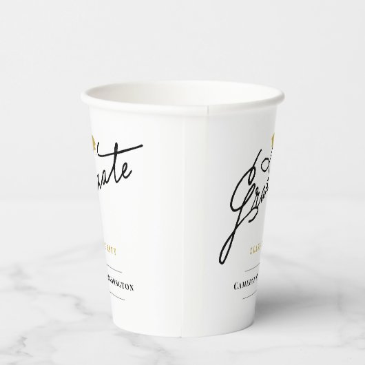 Stilvolle Script Graduate Modern Graduation Party Pappbecher (Rechts)